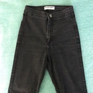 High Rise Black Skinny Jeans - American Apparel